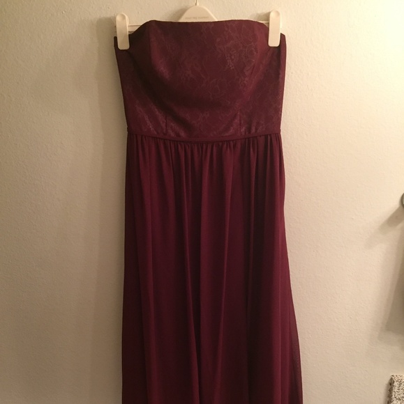 Alfred Angelo Maroon Strapless Dress - Picture 5 of 6